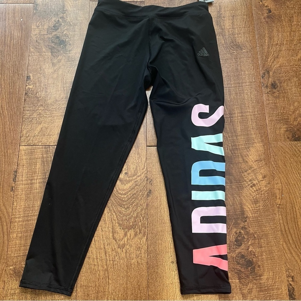 NWT adidas girl legging  XL extra large 16 Aeroready black multicolored